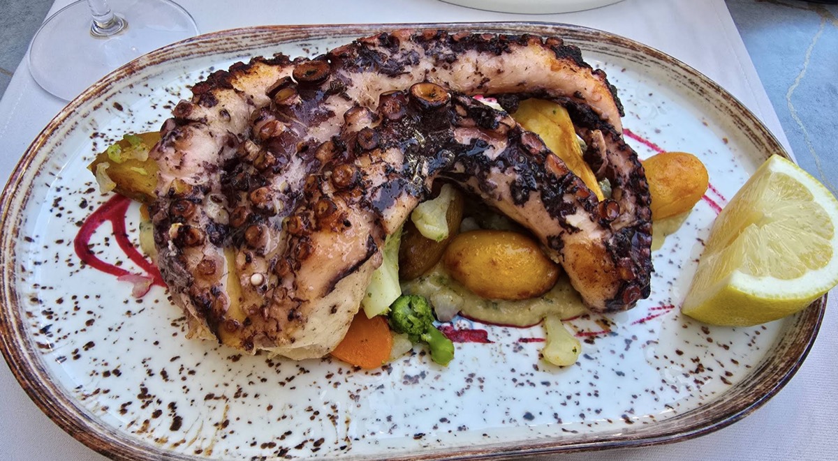 Grilled octopus platter