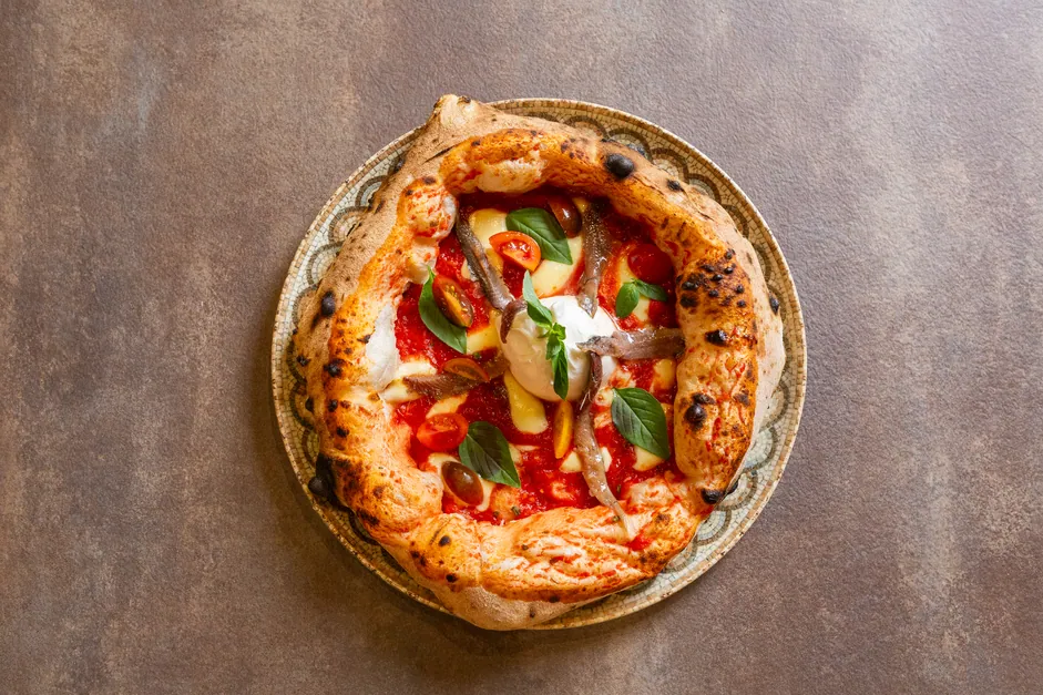 Anchovies, tomato and basil